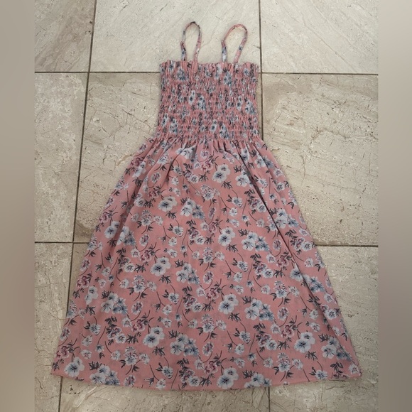 Floral Pink Dress boho smocking top size small - Picture 1 of 1